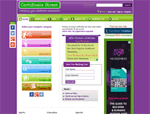 Tablet Screenshot of certificatestreet.com